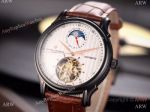 Vacheron Constantin Geneve Watch Black Case Brown Leather band